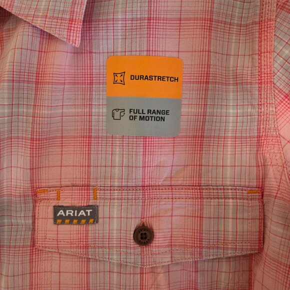 Ariat Women's Size 2X Rebar Work Shirt Tabbed Long Sleeved Button Down - Picture 7 of 9